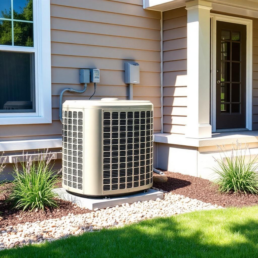 Professional HVAC installation with new condenser unit