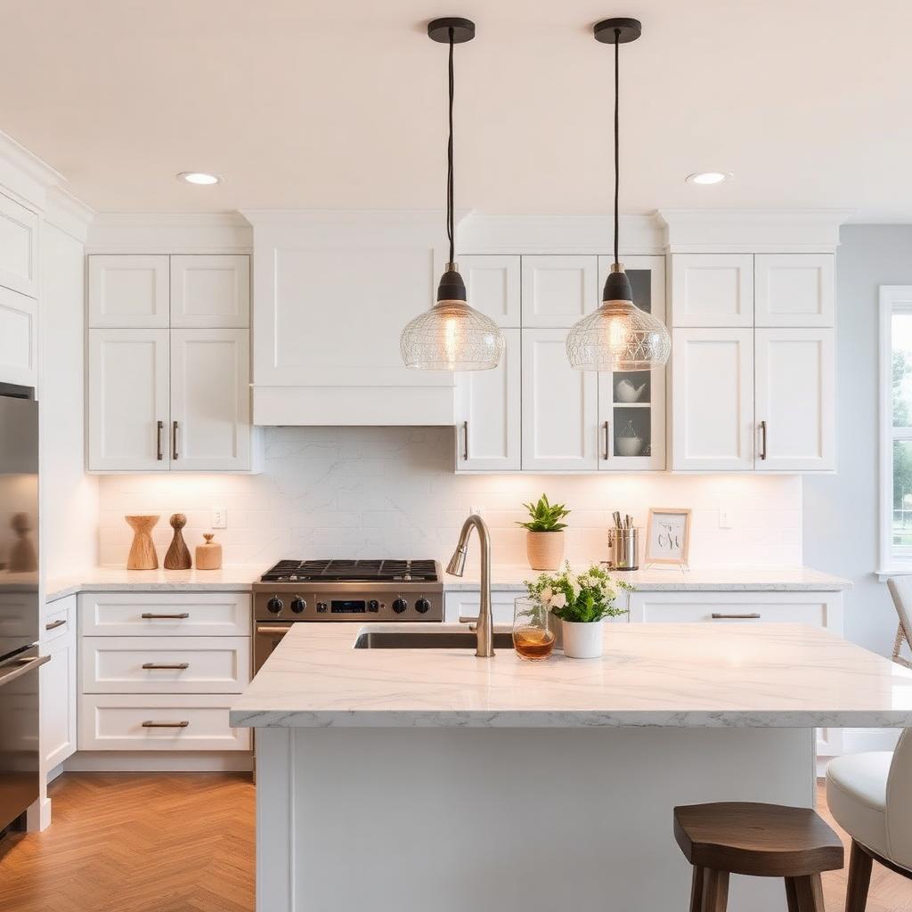 Modern kitchen remodel with new cabinets and countertops